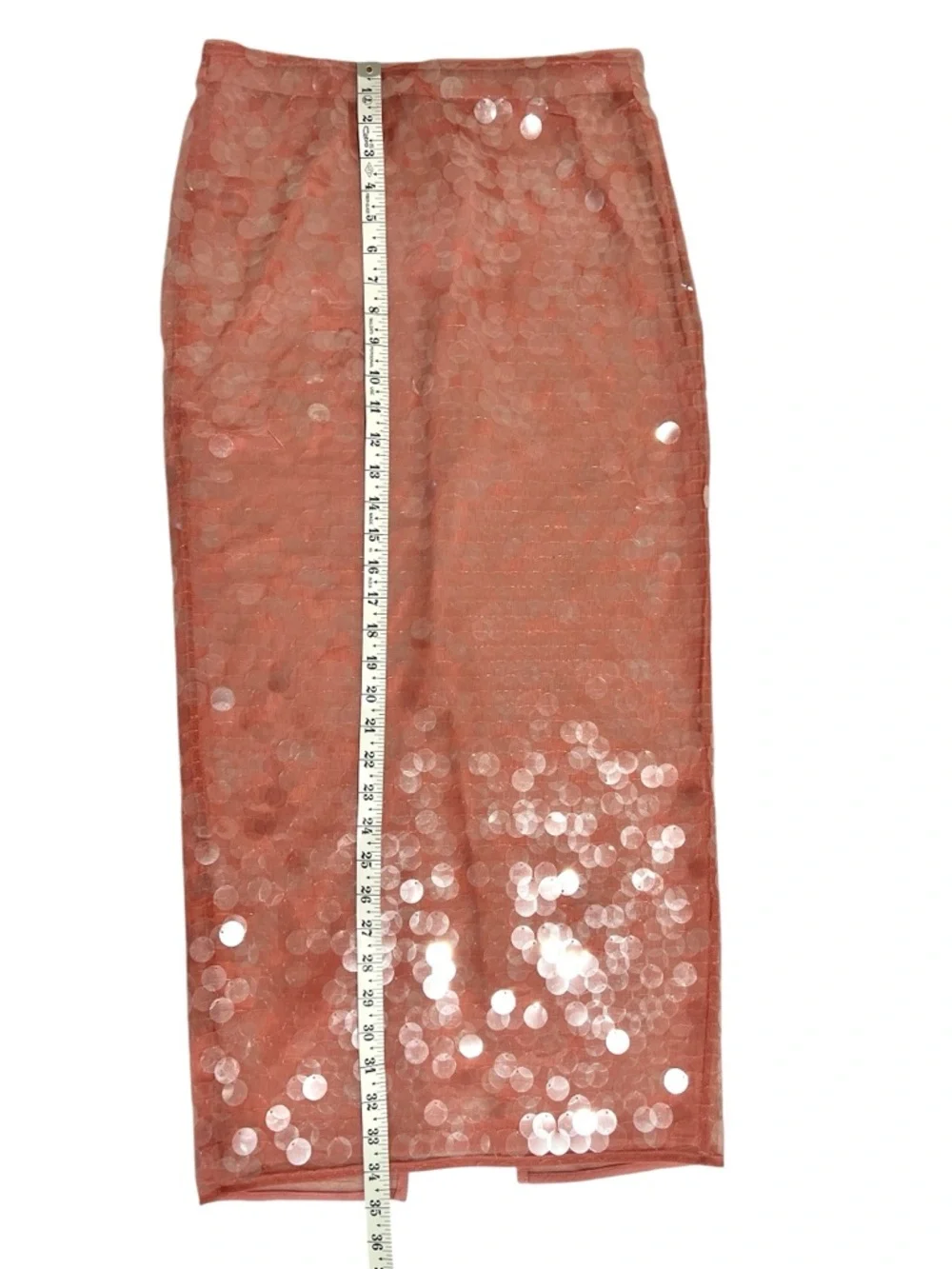 STAUD Casey Sequined Mesh Midi Skirt – Pink Blush